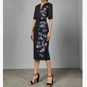 Ted Baker Nilliano Narrnia Floral Sheath Dress Sz 1 (fits like 4)